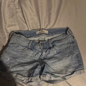 Hollister Women's Faded Blue Jean Shorts